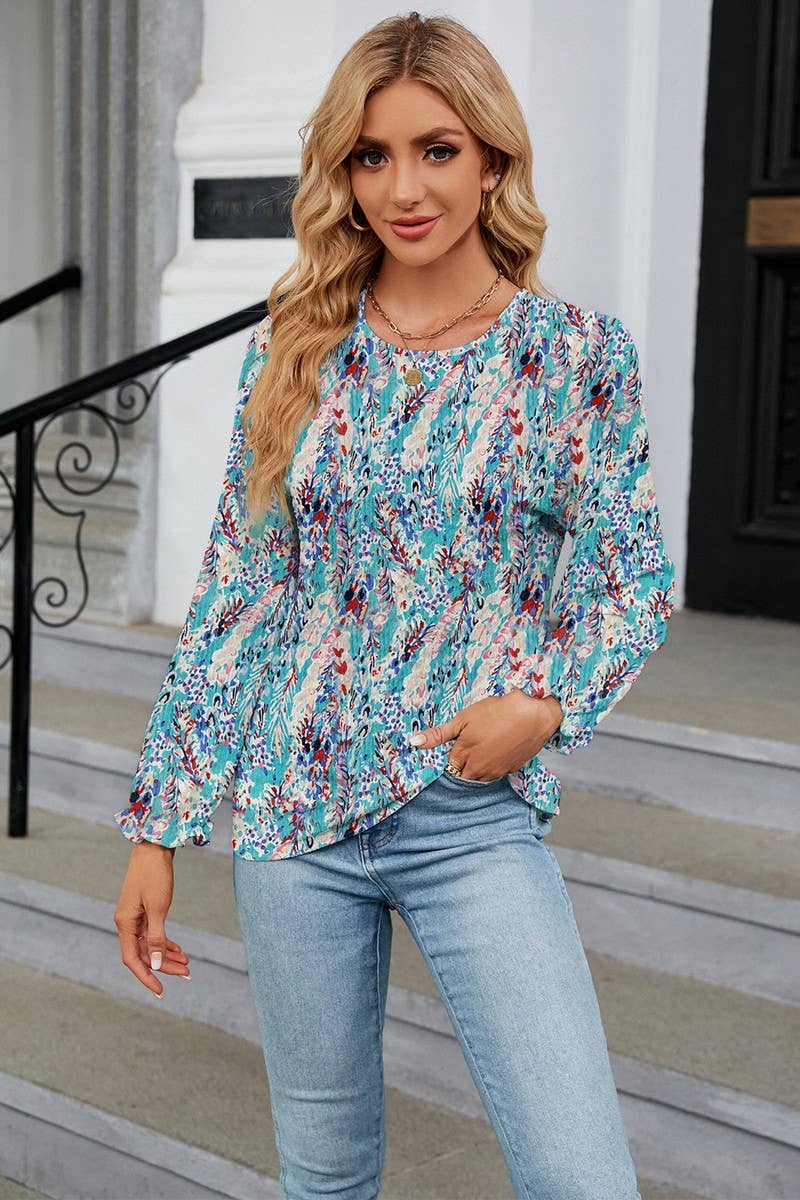 Ruffle Sleeve Blouse