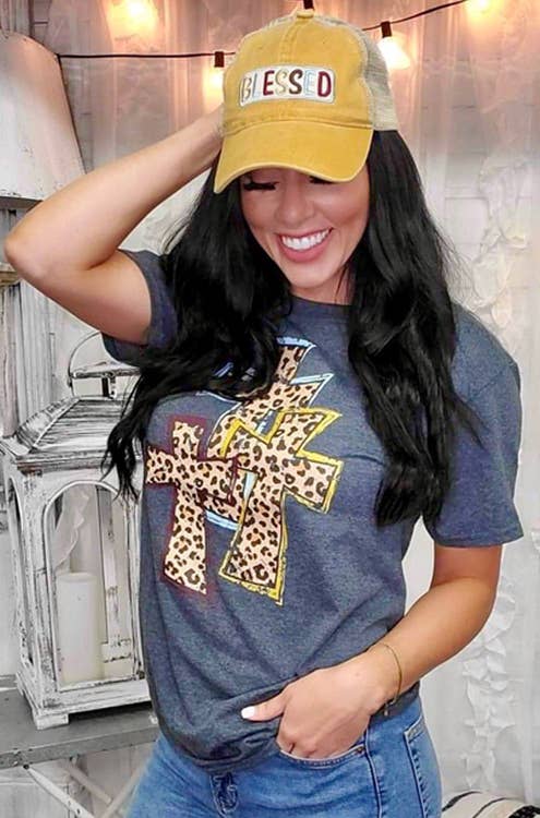 Sassy Leopard Crosses T-Shirt