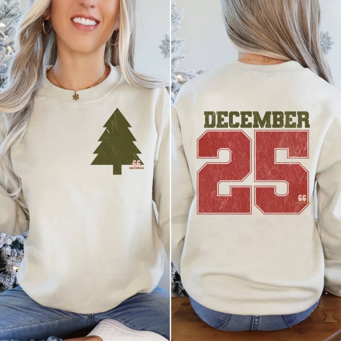 December 25 Christmas Two Sided Sweatshirt