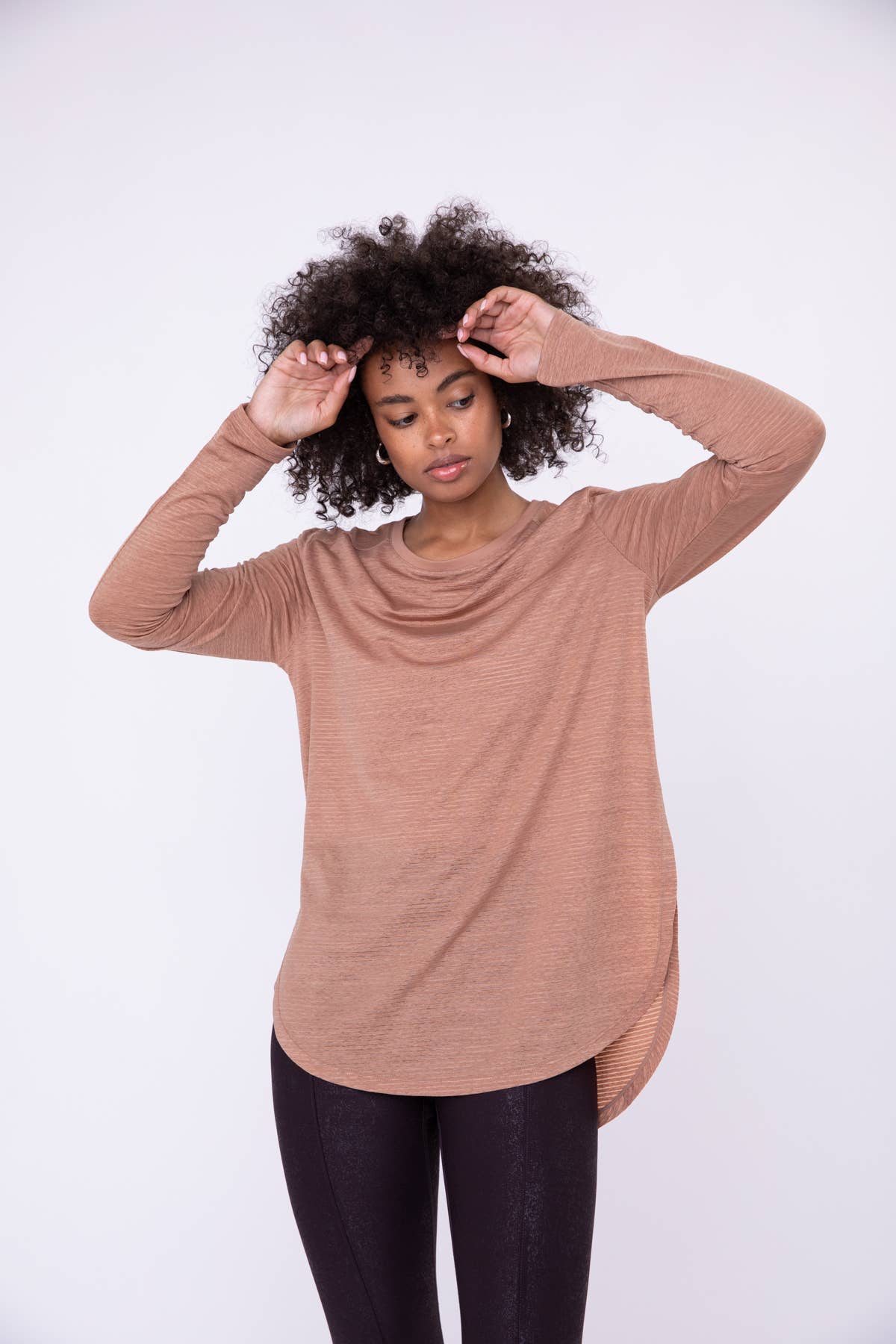 Ribbed MeshFlow Top with Side Slits