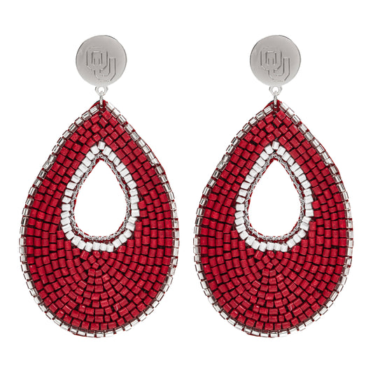 OKLAHOMA SOONERS LANE BEADED EARRINGS